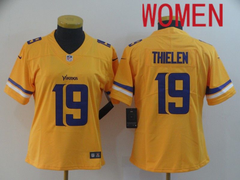Women Minnesota Vikings #19 Thielen Yellow Nike Vapor Untouchable Limited NFL Jersey->pittsburgh steelers->NFL Jersey